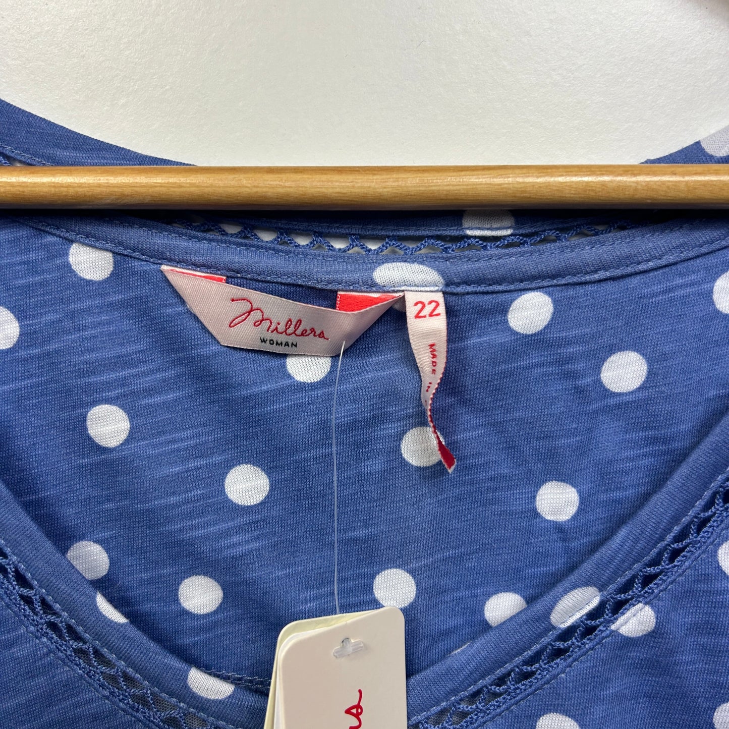 Millers Blue Dot Casual Top - Size 22