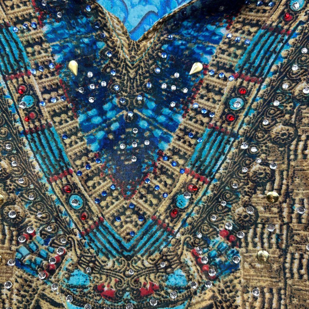 Millers Teal Embellished Kaftan - Size 12