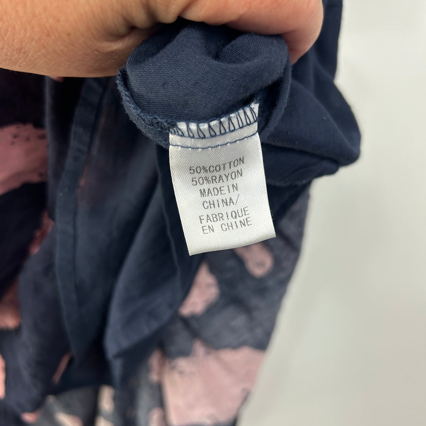 Navy and Pink Polka Dot Smock Dress - Size 16? (Fault)