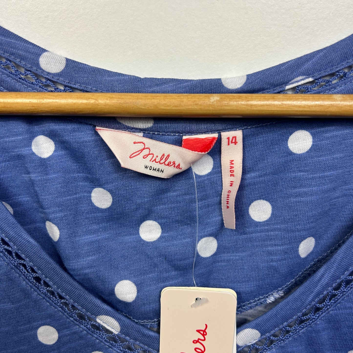 Millers Blue Dot Casual Top - Size 14