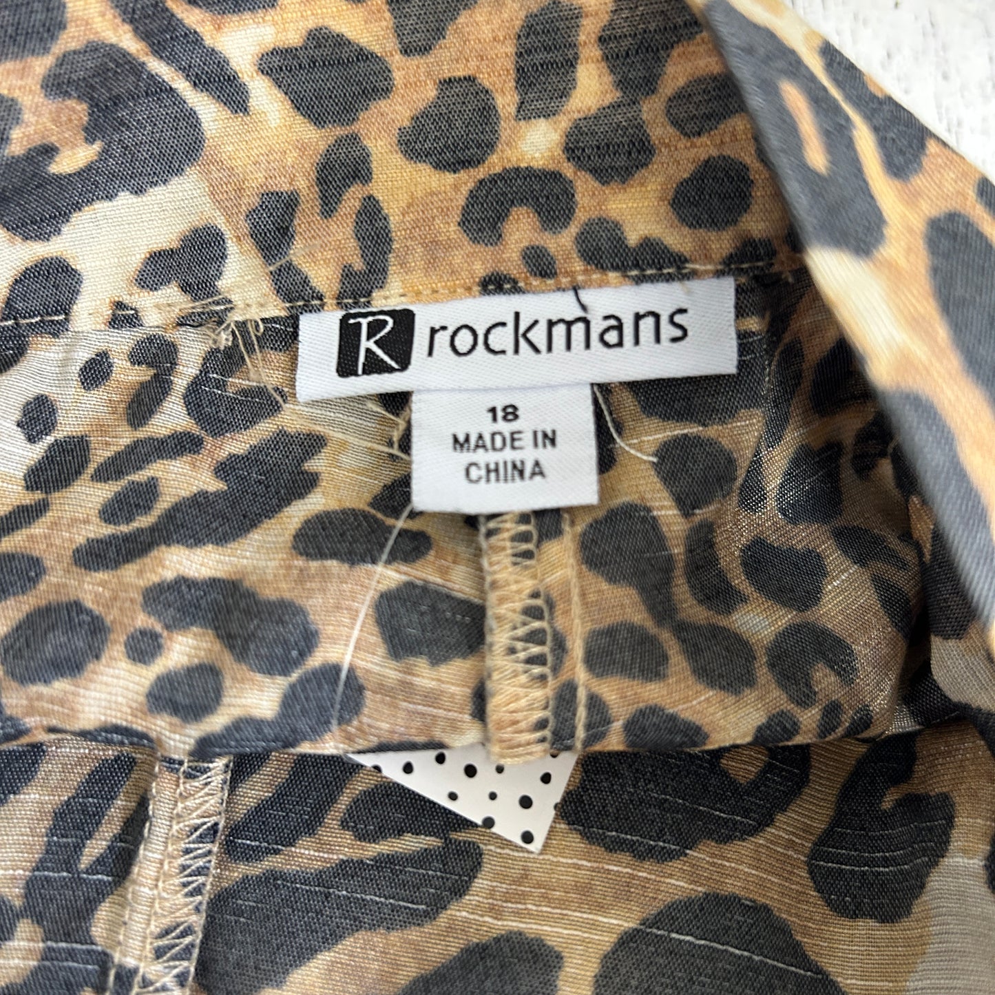 Rockmans Leopard Print Wrap Front Cropped Pants - Size 18