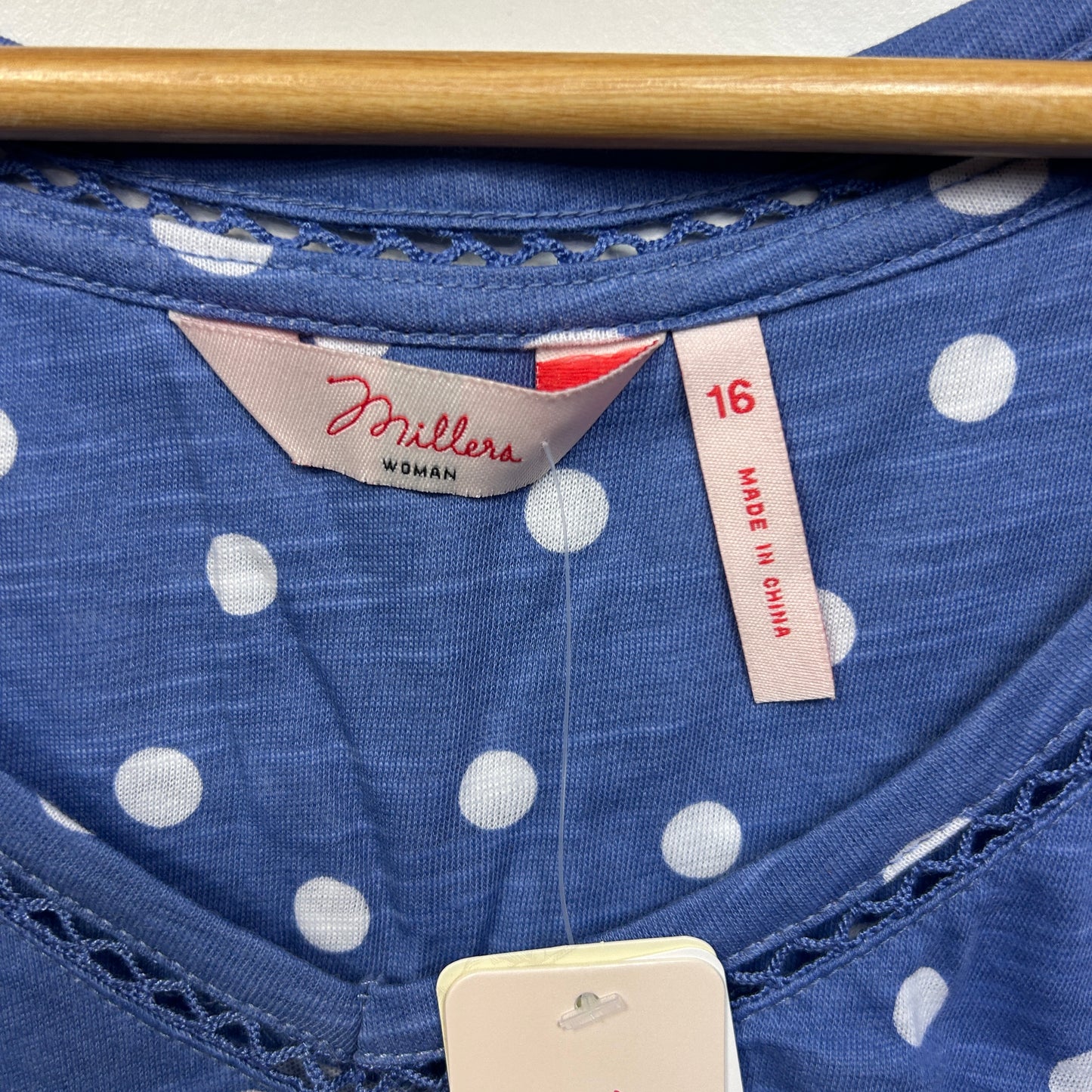 Millers Blue Dot Casual Top - Size 16