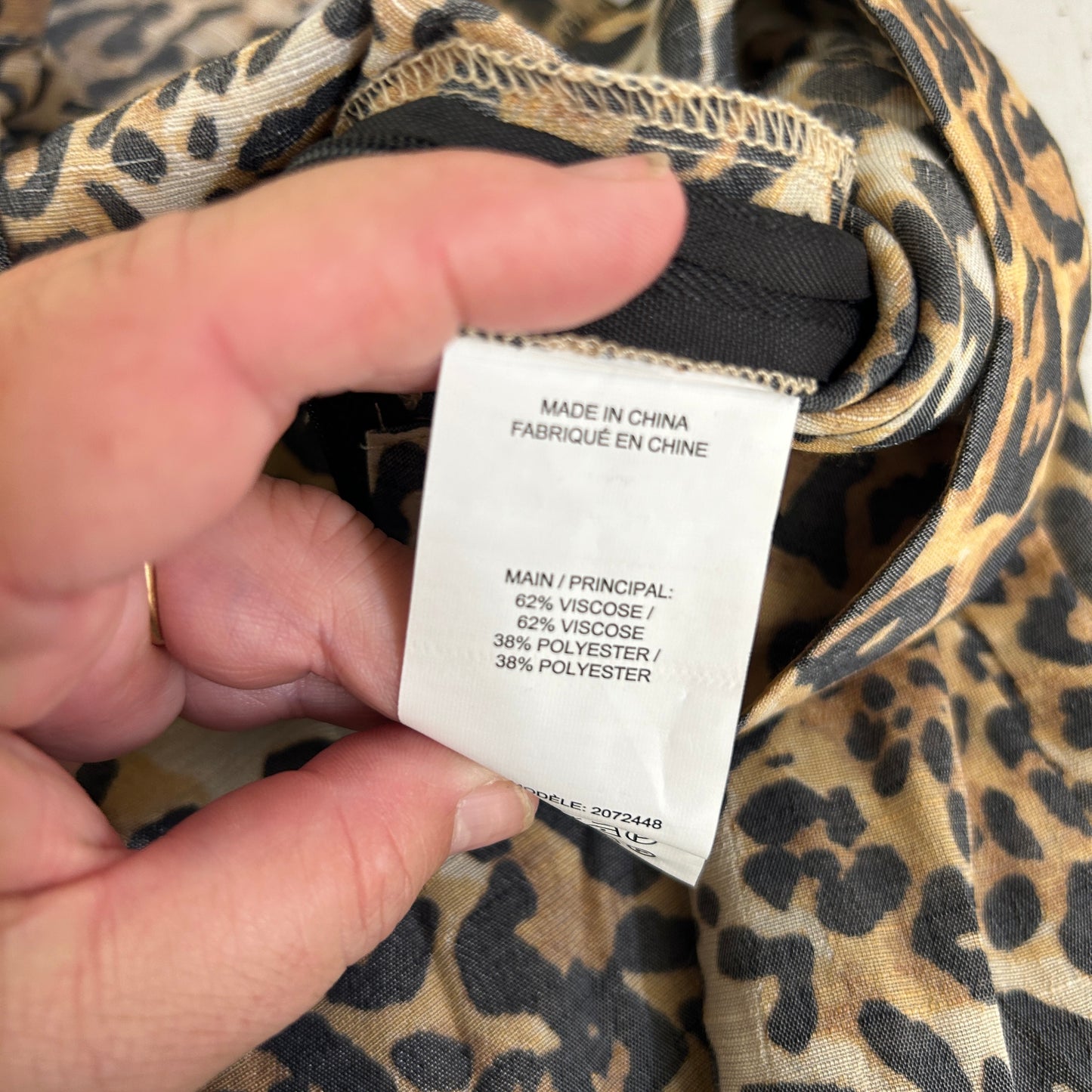 Rockmans Leopard Print Wrap Front Cropped Pants - Size 18