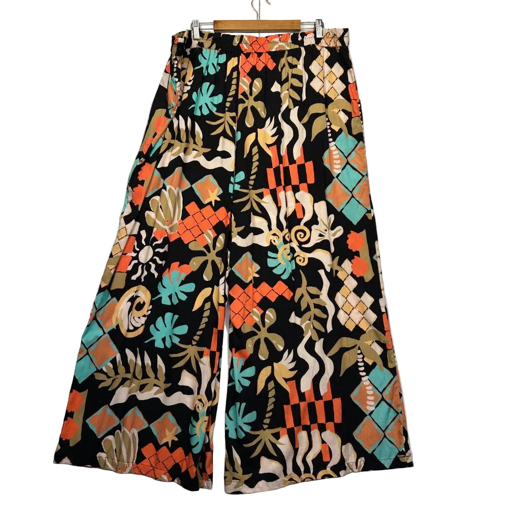 Bee Maddison Multicoloured Print Pants - Size 24