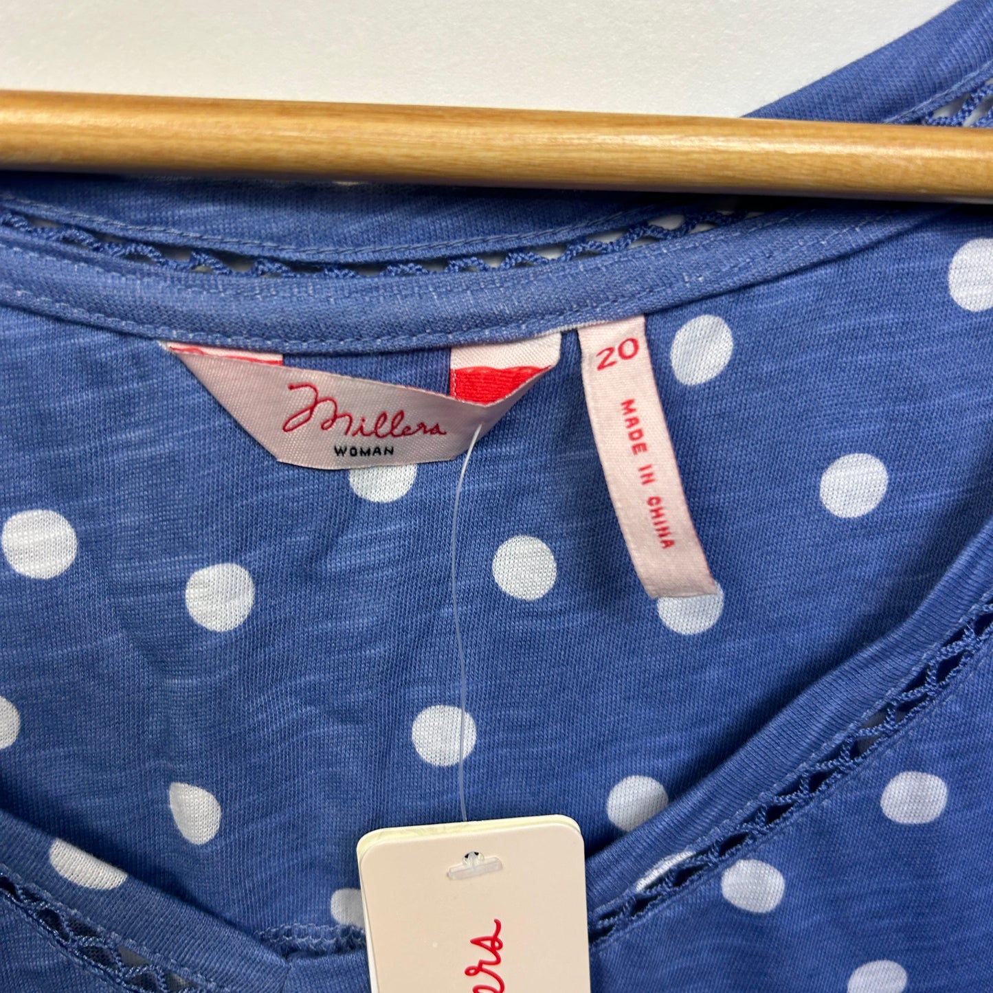 Millers Blue Dot Casual Top - Size 20