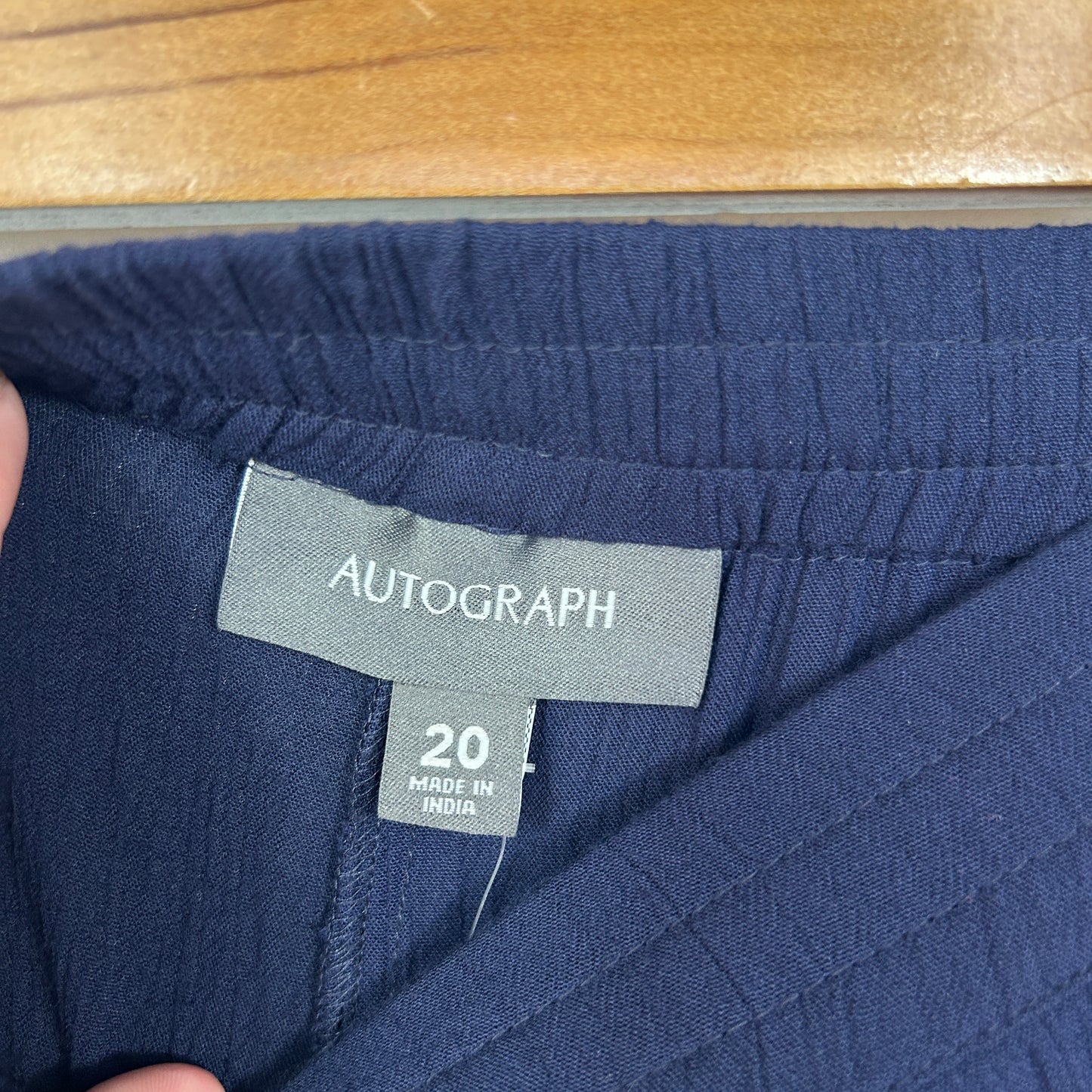 Autograph Navy Cheesecloth Shorts - Size 20