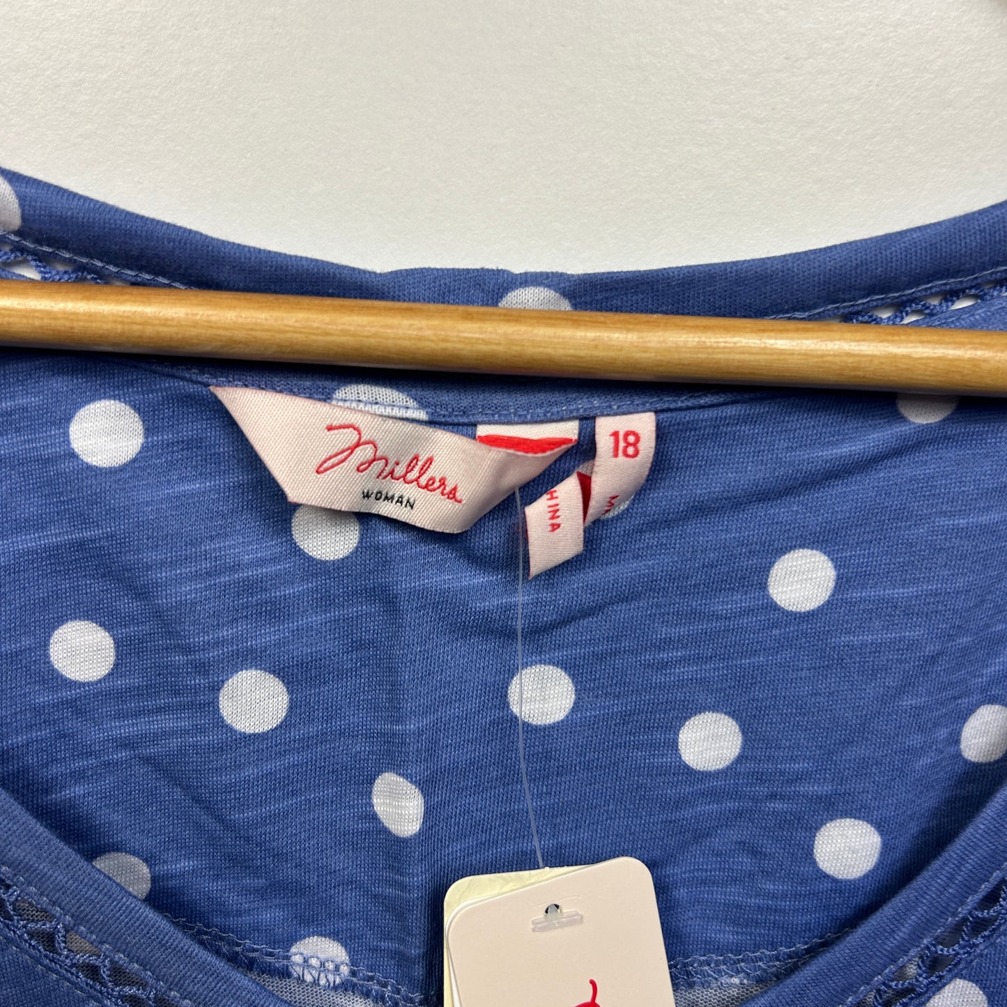 Millers Blue Dot Casual Top - Size 18