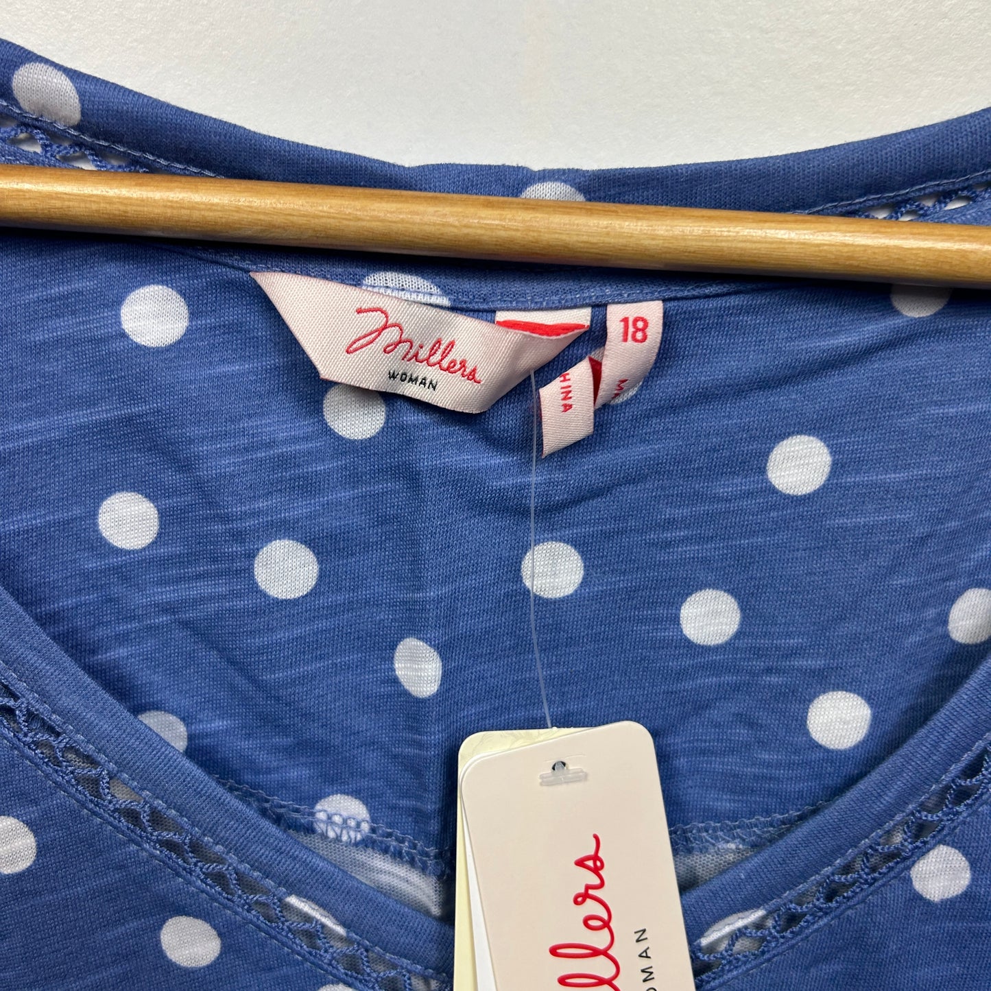 Millers Blue Dot Casual Top - Size 18