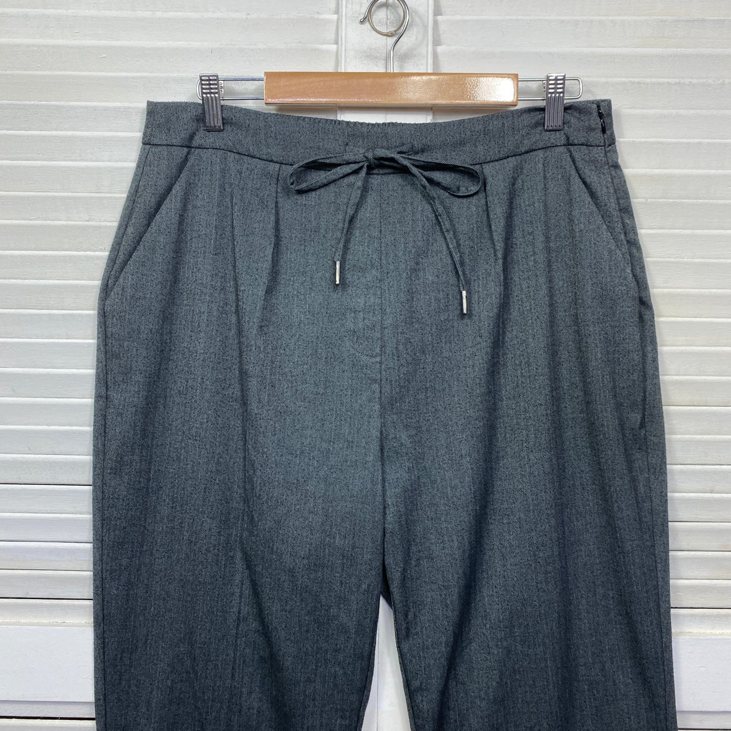 Preview Pants Size 14 Grey Drawstring Pockets Office