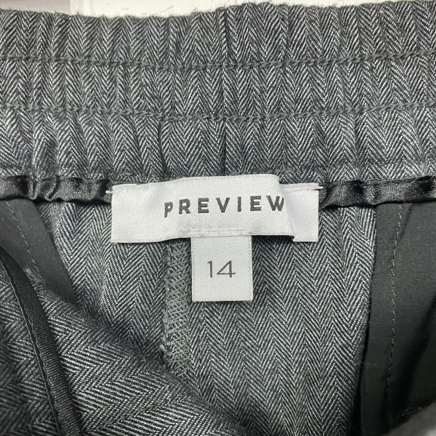 Preview Pants Size 14 Grey Drawstring Pockets Office