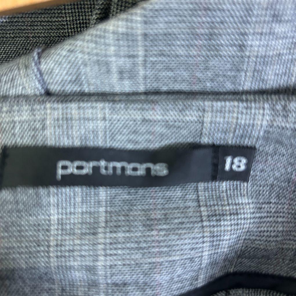 Portmans Grey Check Pants - Size 18
