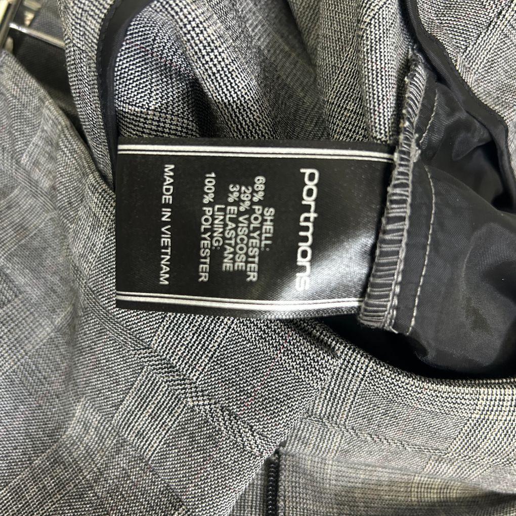 Portmans Grey Check Pants - Size 18