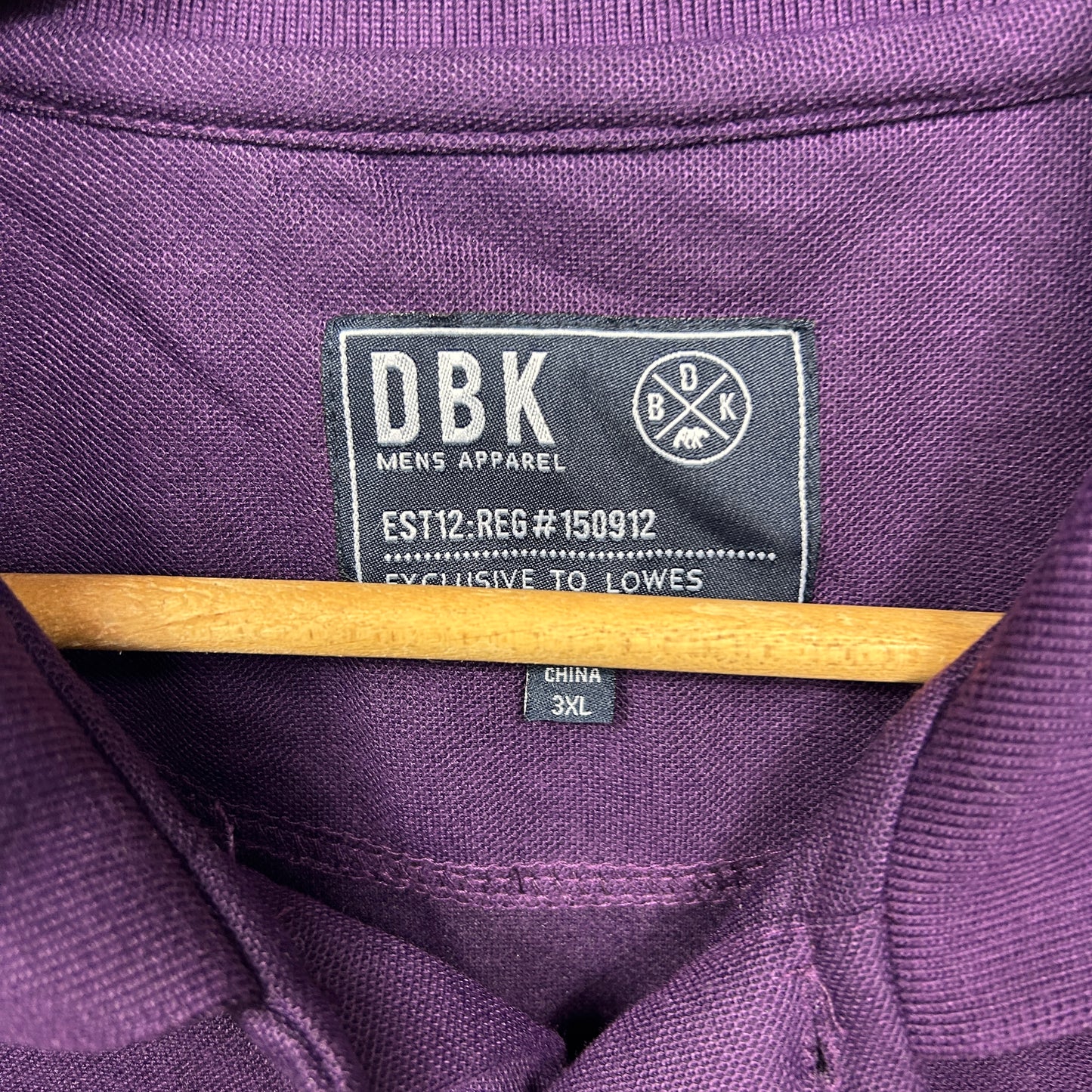 DBK Apparel Polo Shirt Size 3XL Purple Short Sleeve