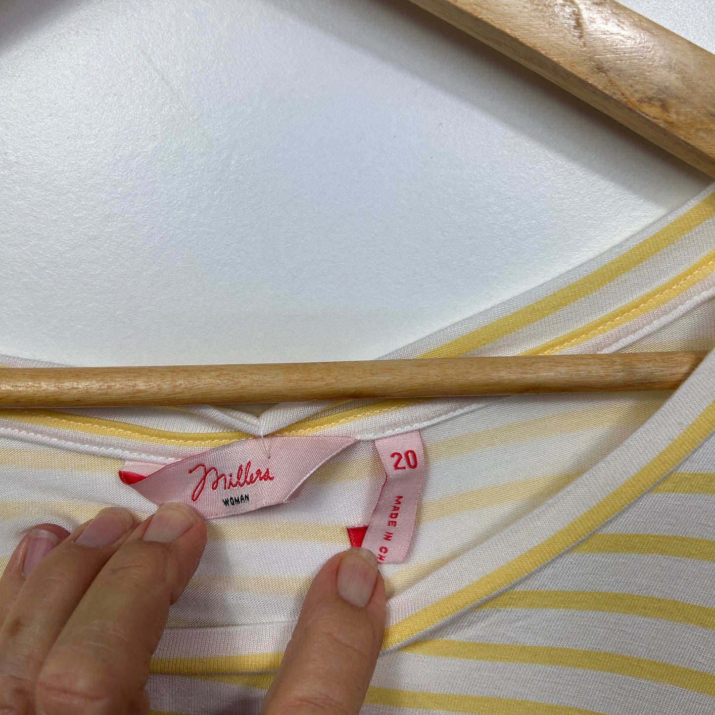 Millers Yellow Striped Top - Size 20