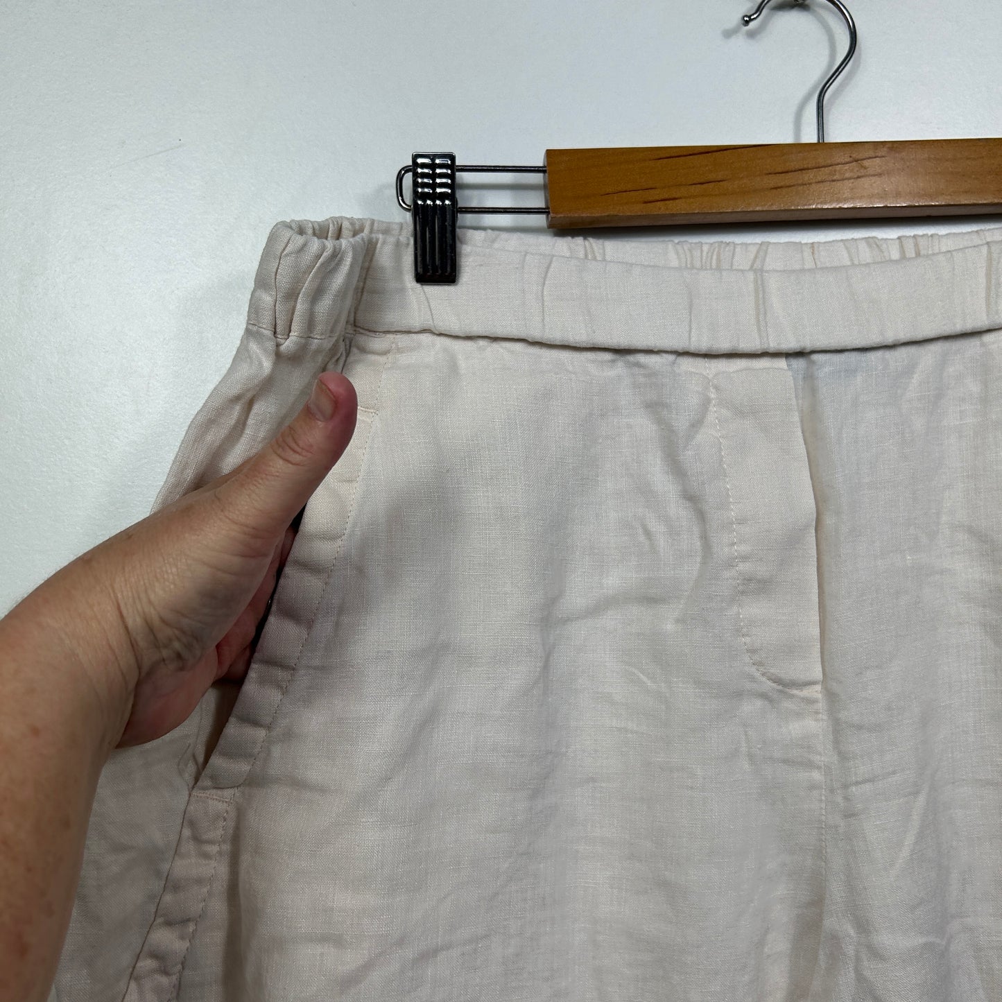 Sussan Beige Linen Pants - Size 18