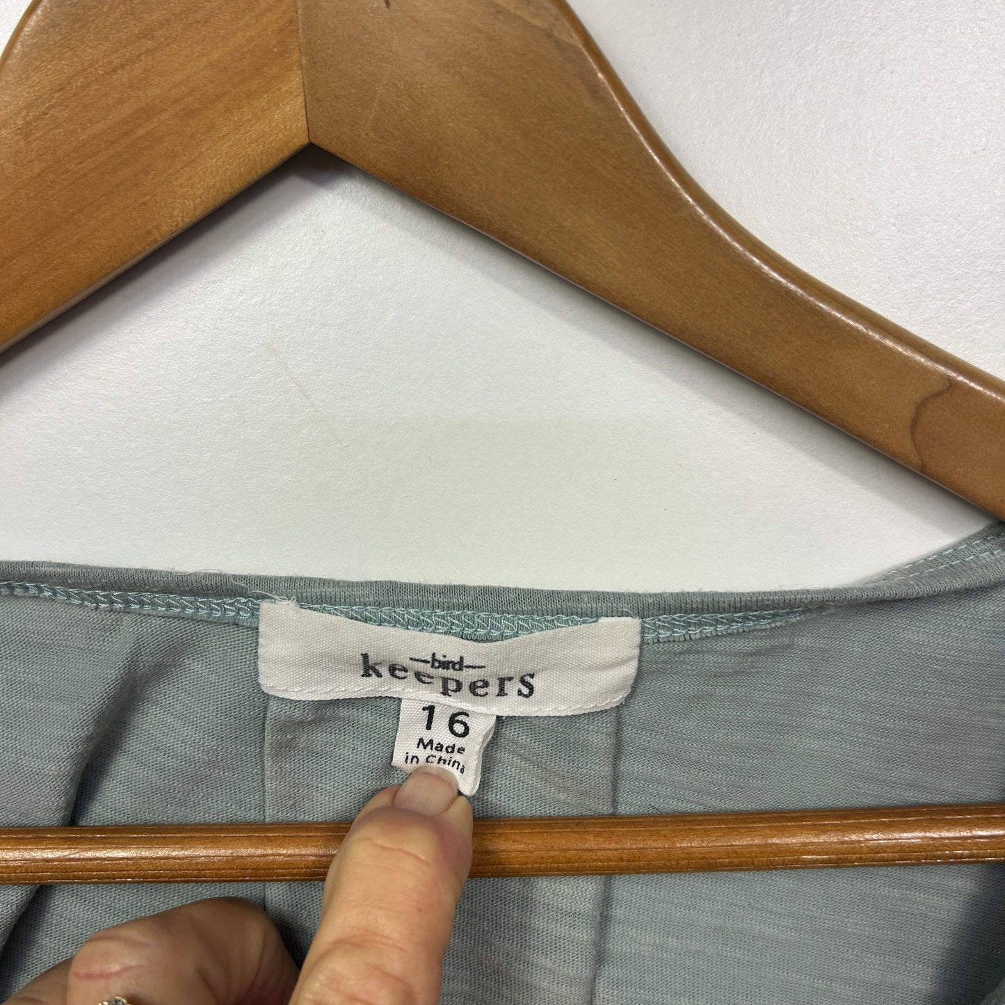 Bird Keepers Green Singlet Top - Size 16