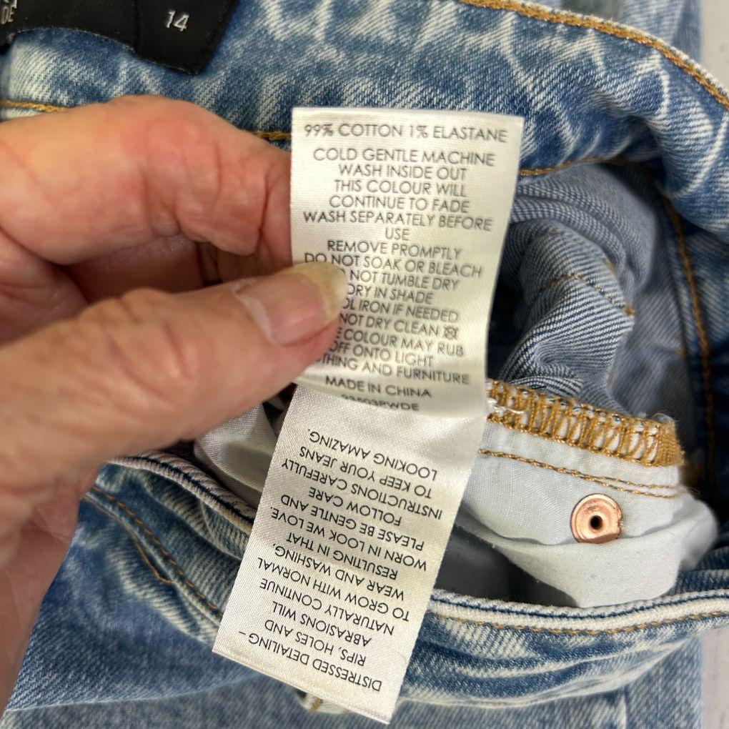 Decjuba Blue Cotton Jeans - Size 14