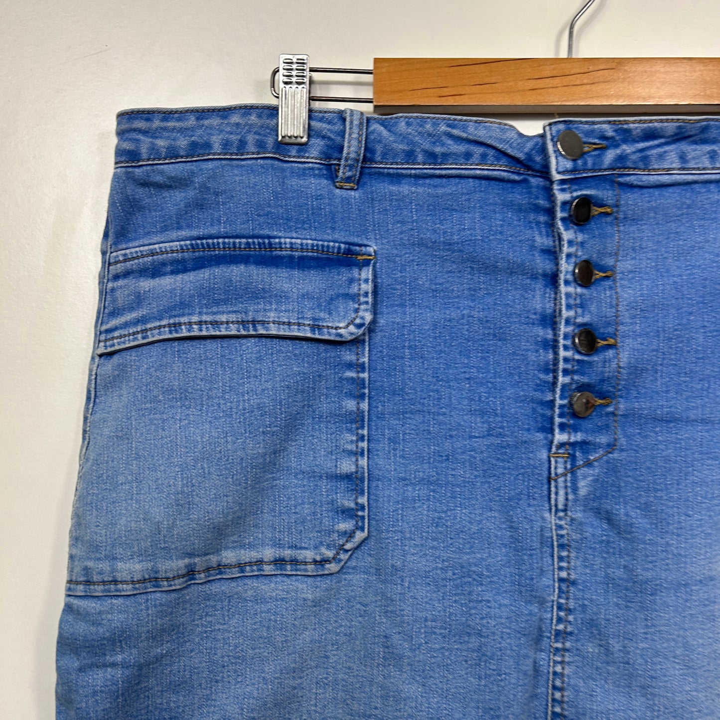 Rockmans Blue Denim Skirt - Size 18