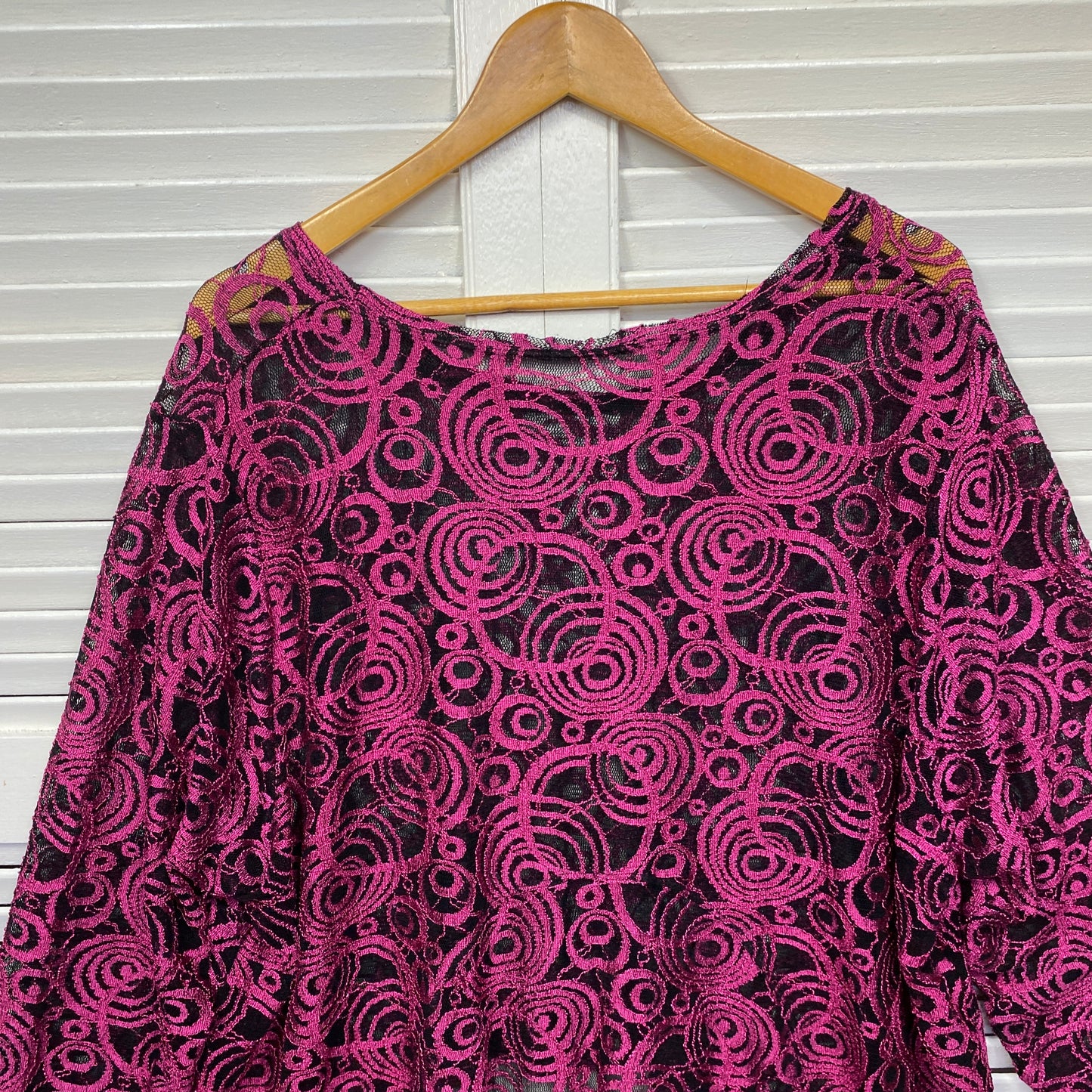 Taking Shape Top Size 22 24 Sheer Tunic Long Sleeve Hi Low