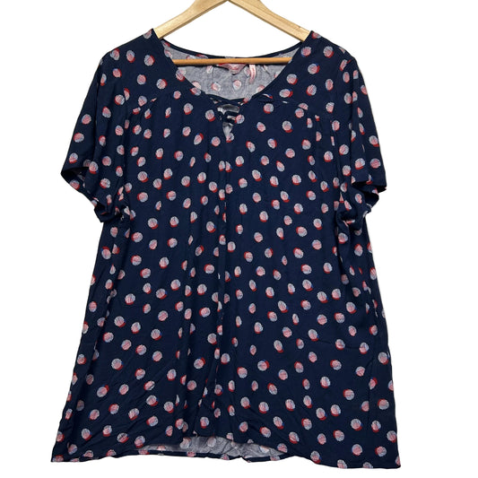 Millers Navy Polka Dot Top - Size 22