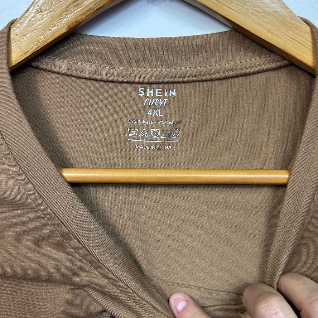Shein Brown Bookish Top - Size 4XL