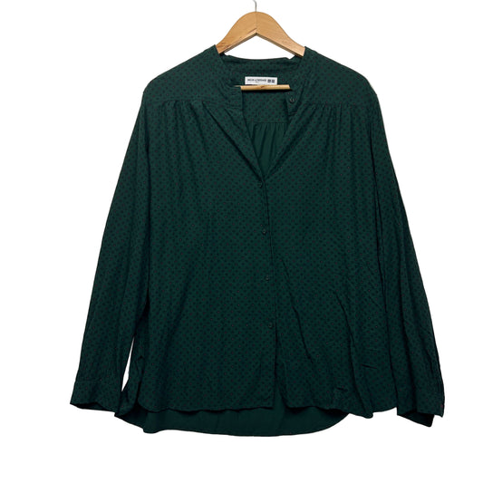Uniqlo Top Size Large Green Long Sleeve Button Up
