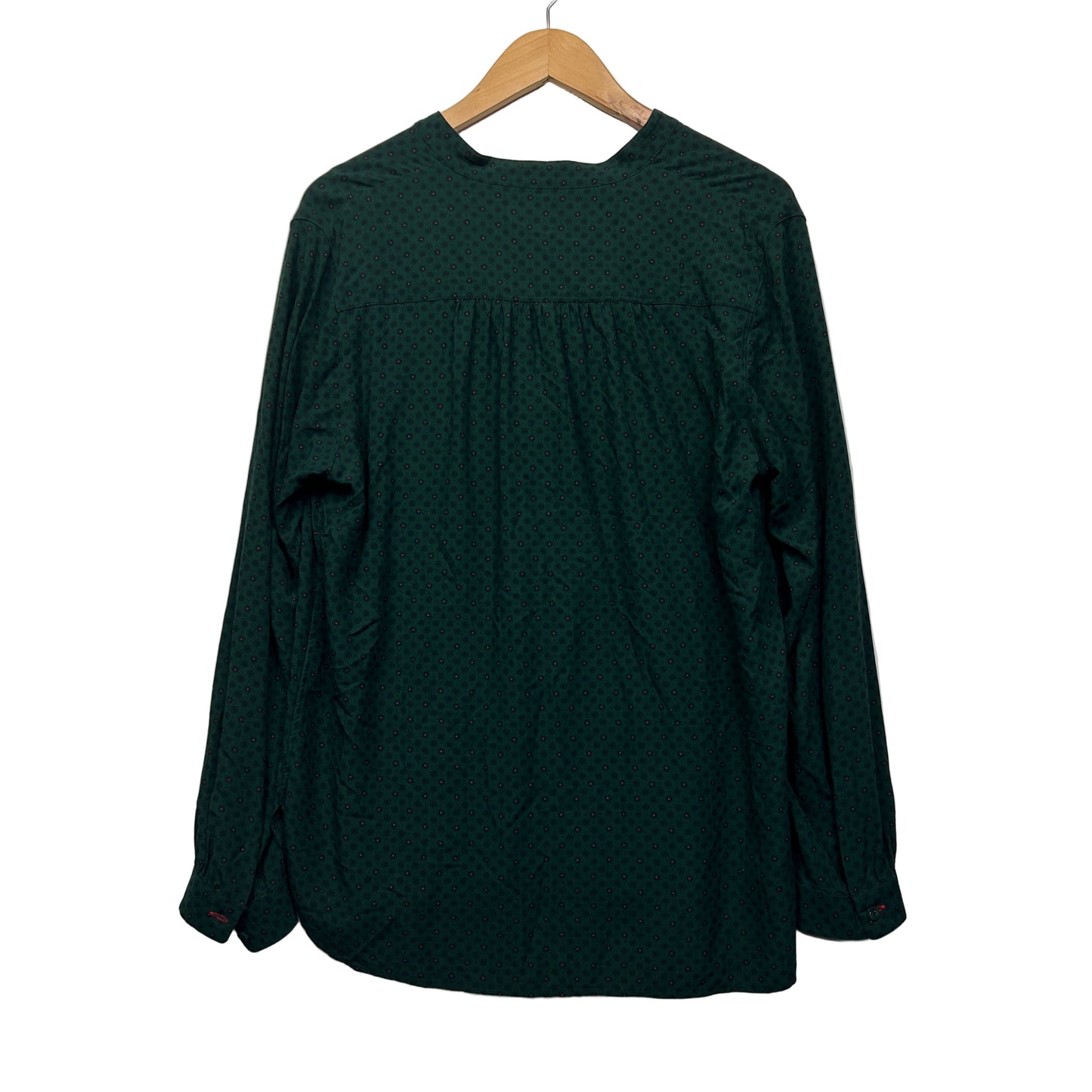Uniqlo Top Size Large Green Long Sleeve Button Up