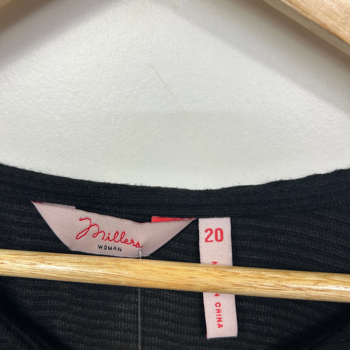 Millers Black Long Sleeve Top - Size 20