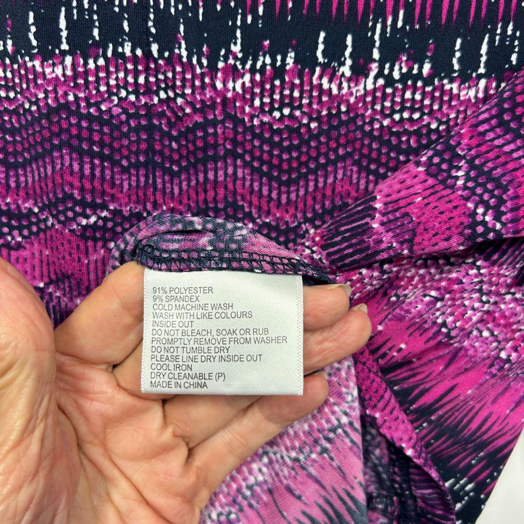 Black Pepper Pink and Black Print Top - Size 16