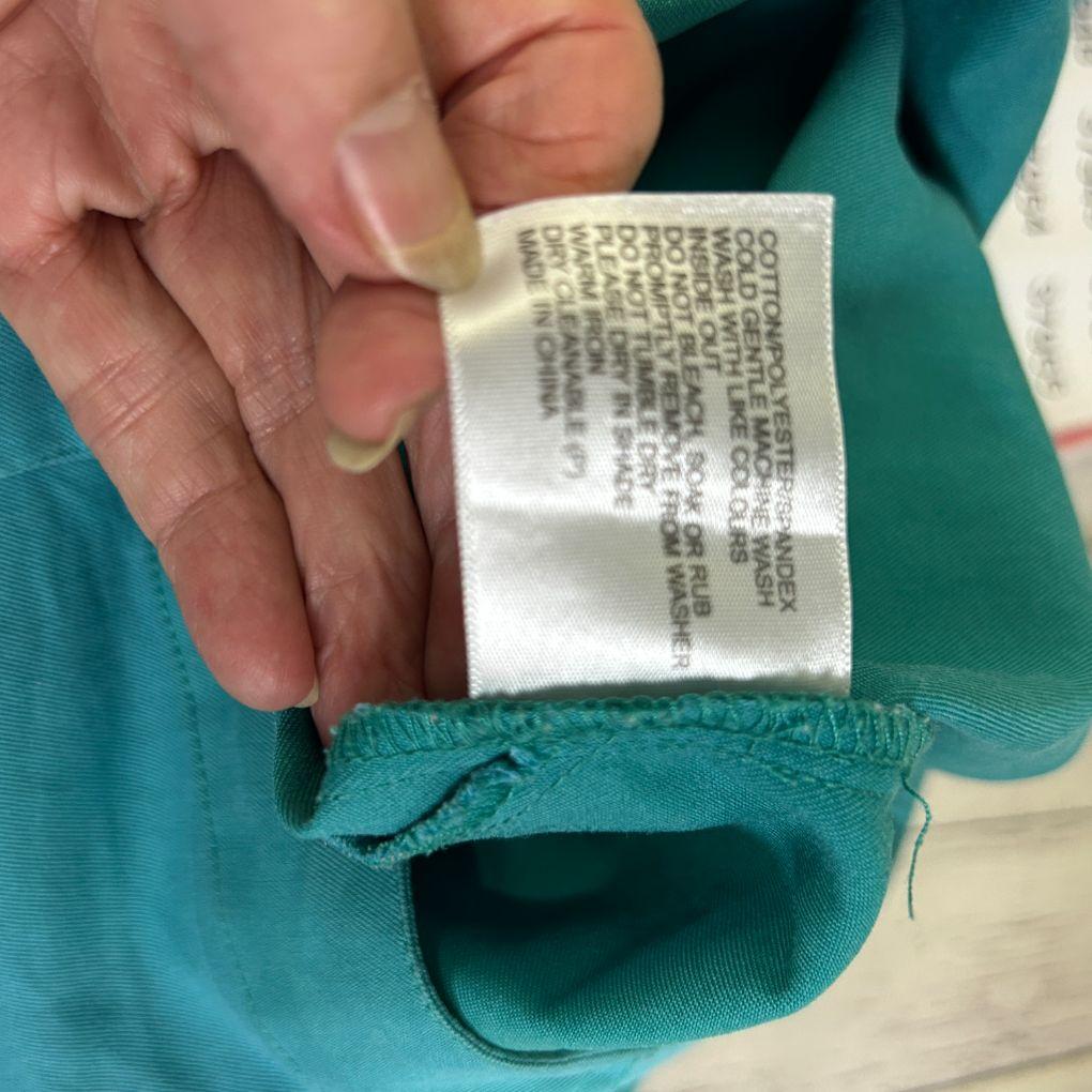 Black Pepper Teal Cotton Pants - Size 16