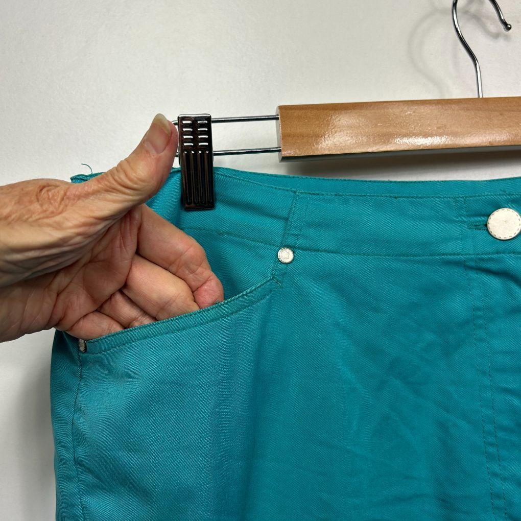 Black Pepper Teal Cotton Pants - Size 16
