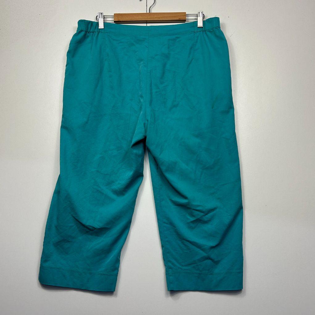 Black Pepper Teal Cotton Pants - Size 16