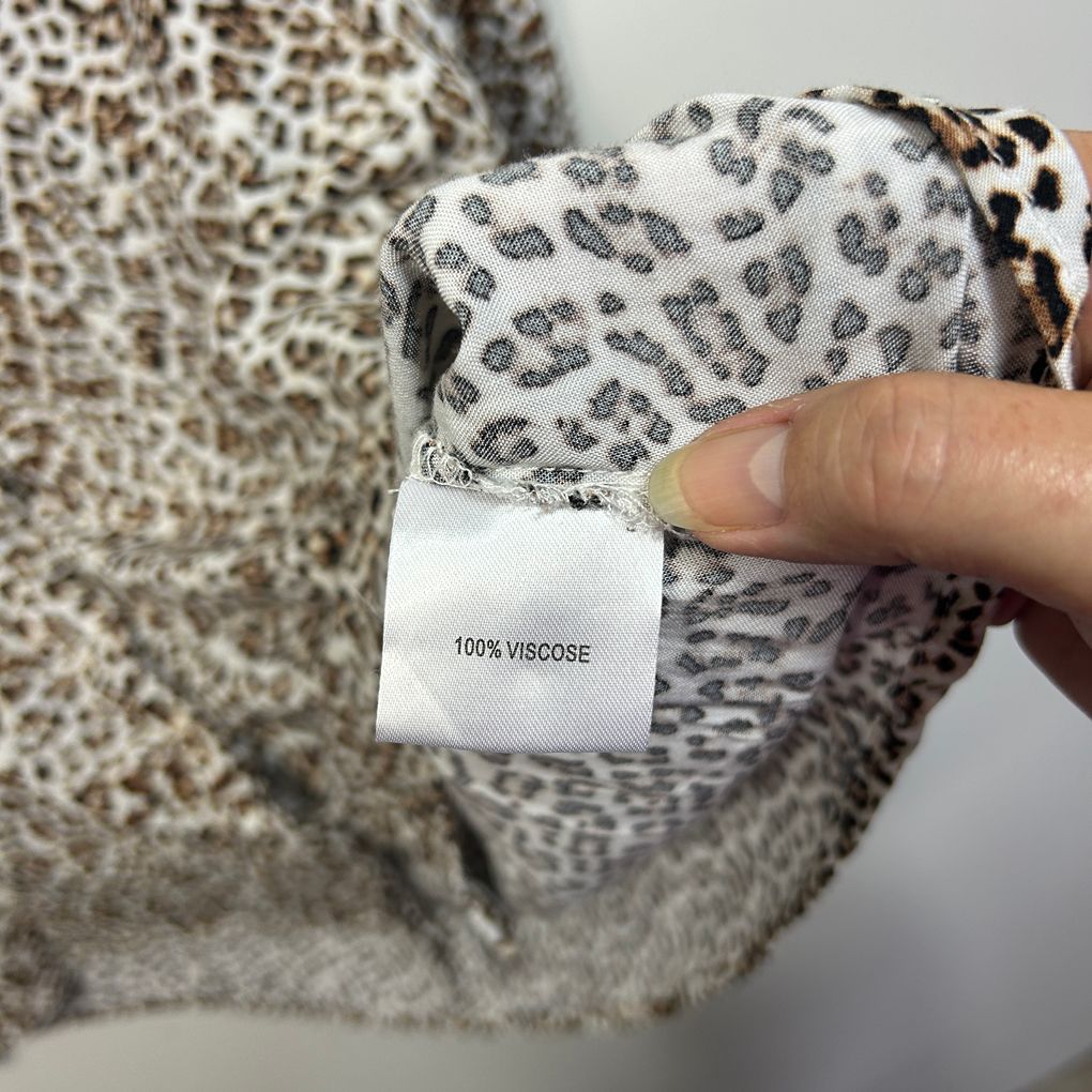 Autograph Cream Animal Print Top - Size 16