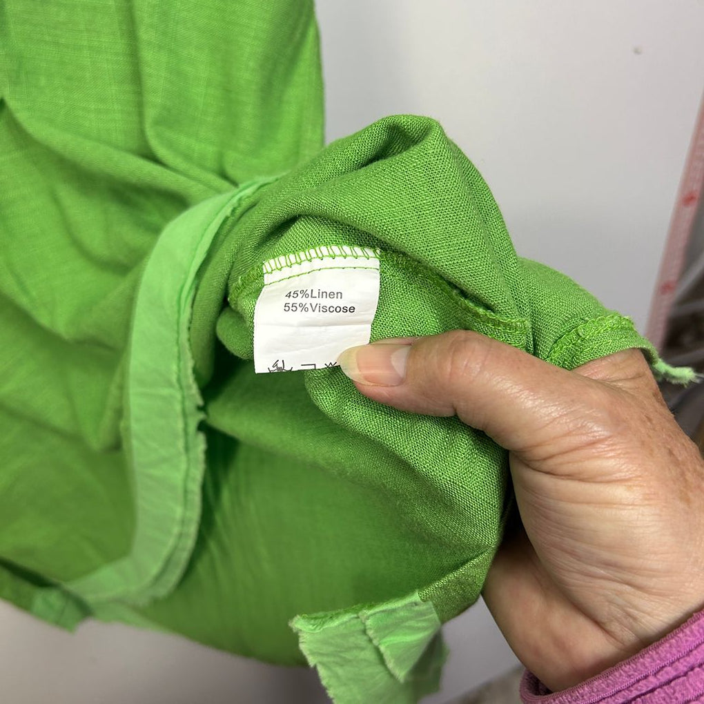 Lilac Designs Green Sequins Linen Top - Size L