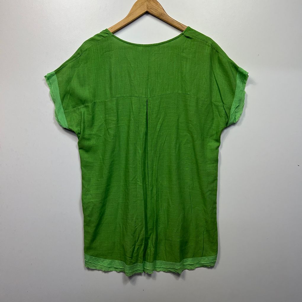 Lilac Designs Green Sequins Linen Top - Size L