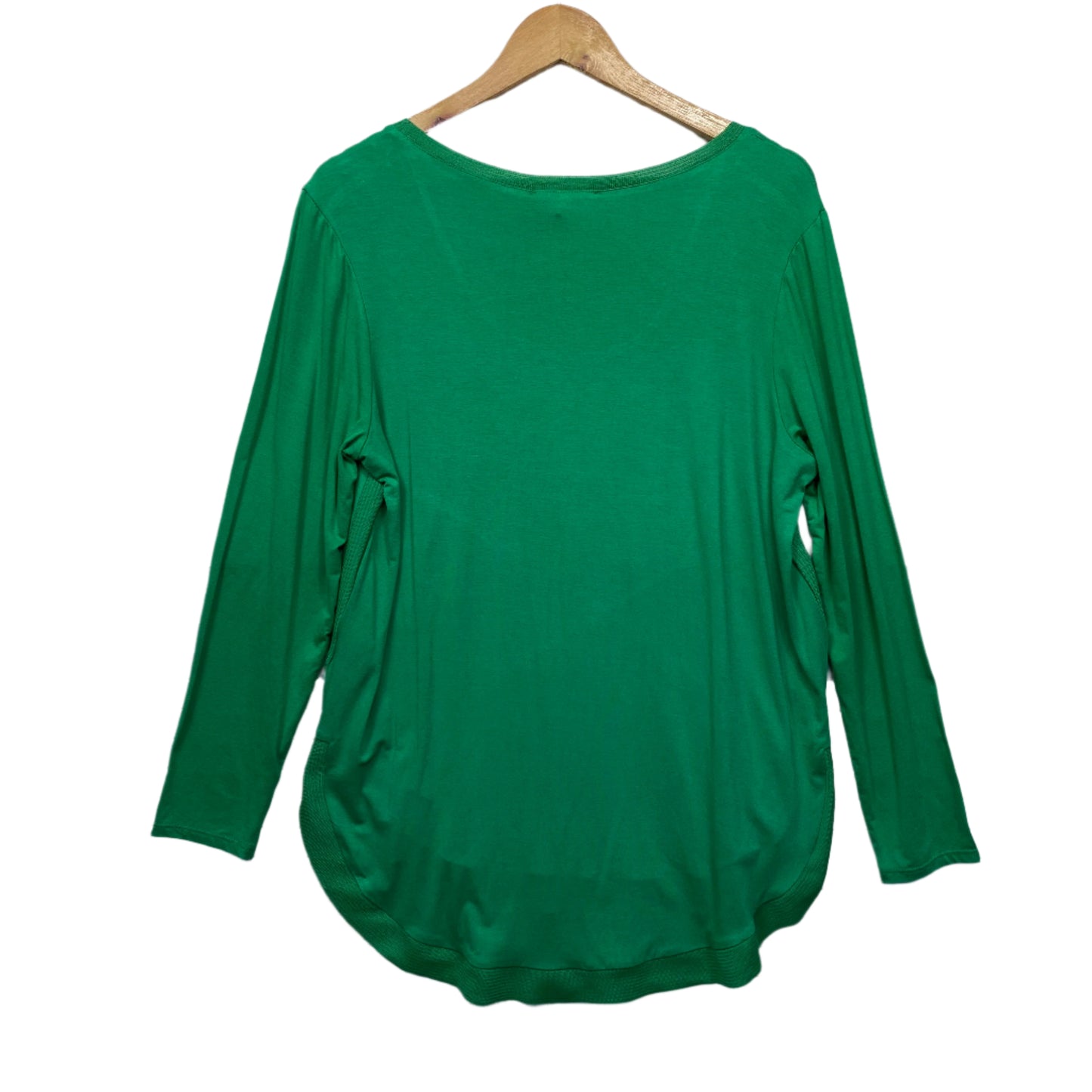 Betty Basics Percy Top Size 14 Green Long Sleeve Viscose New