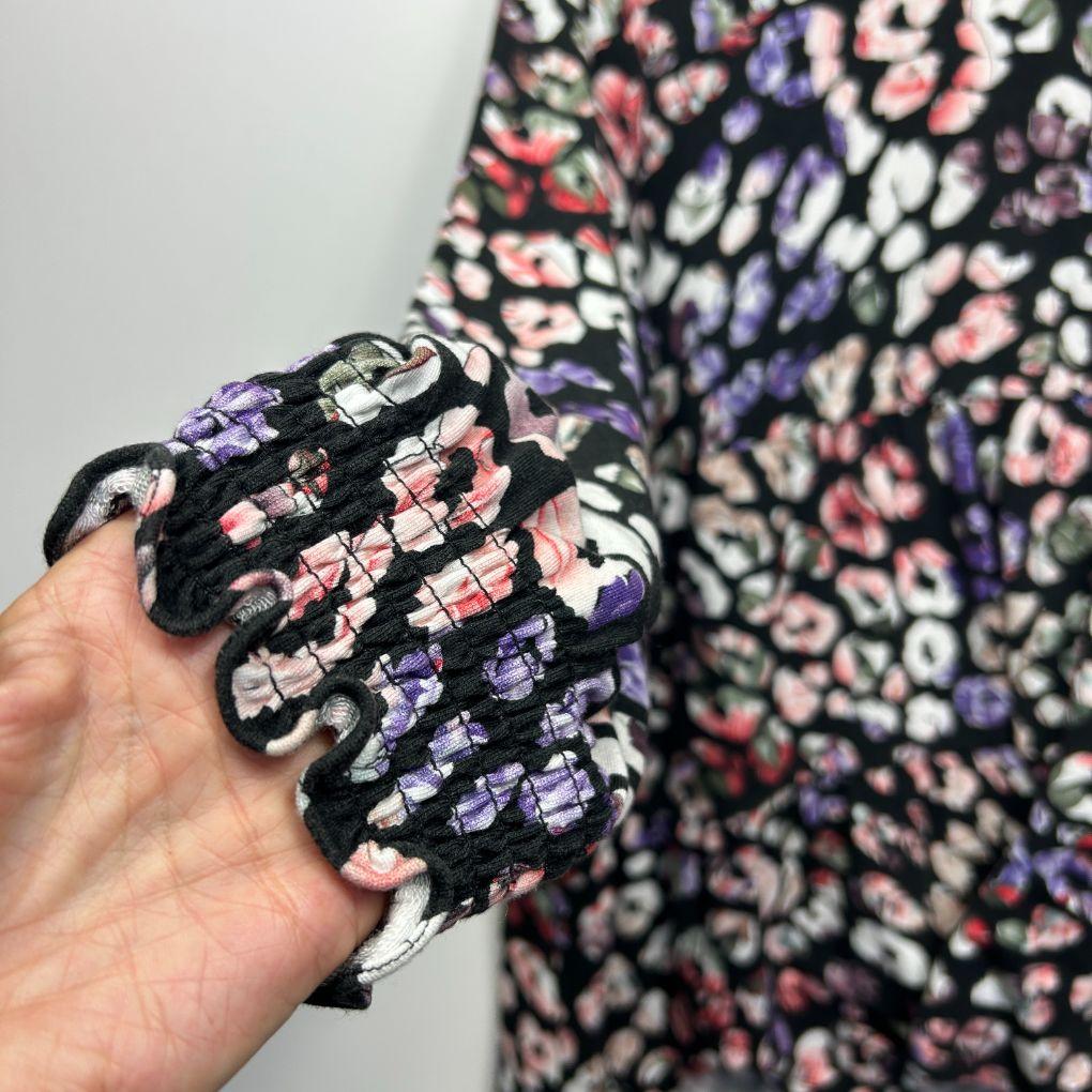 Virtuelle Black Floral Top - Size 18/M