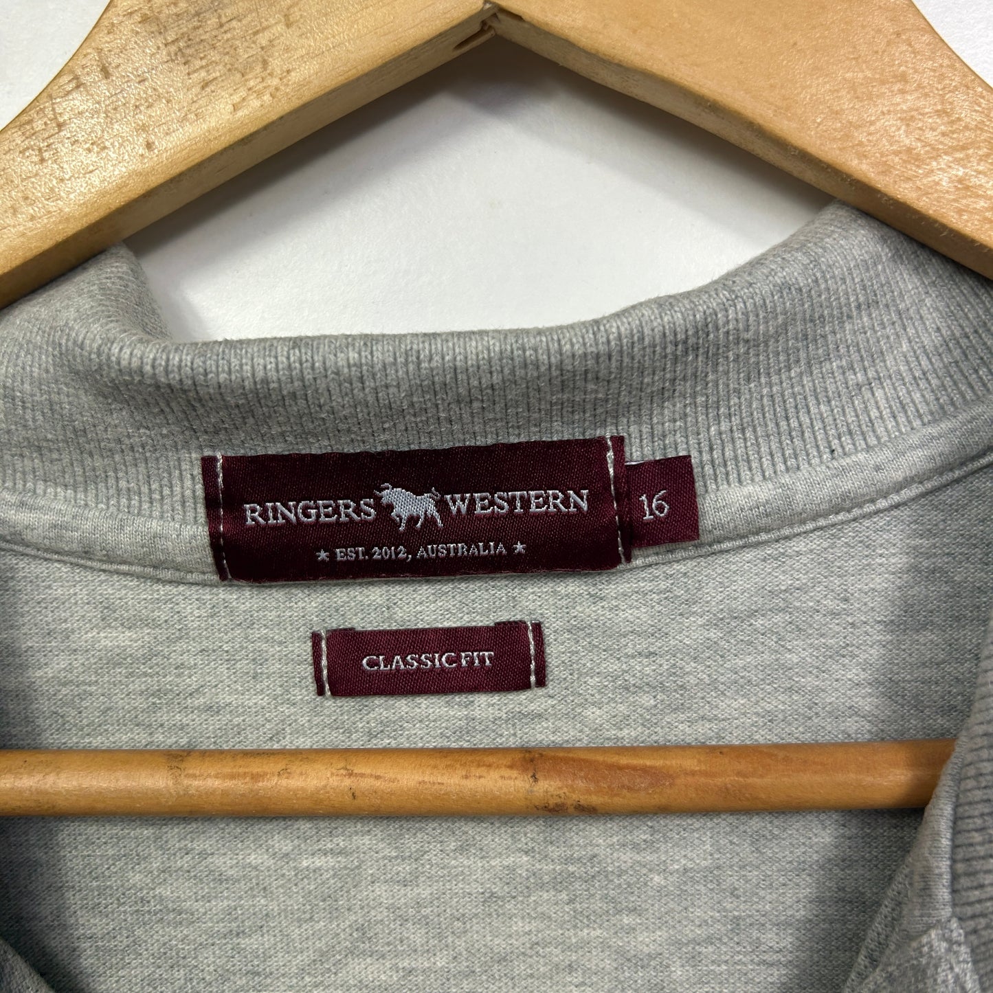 Ringers Western Grey Polo Shirt - Size 16