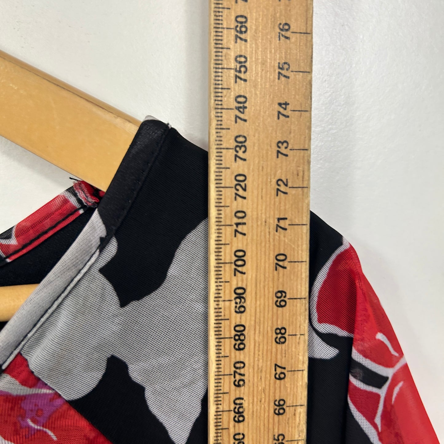 Millers Black Red Floral Print Top - Size 20