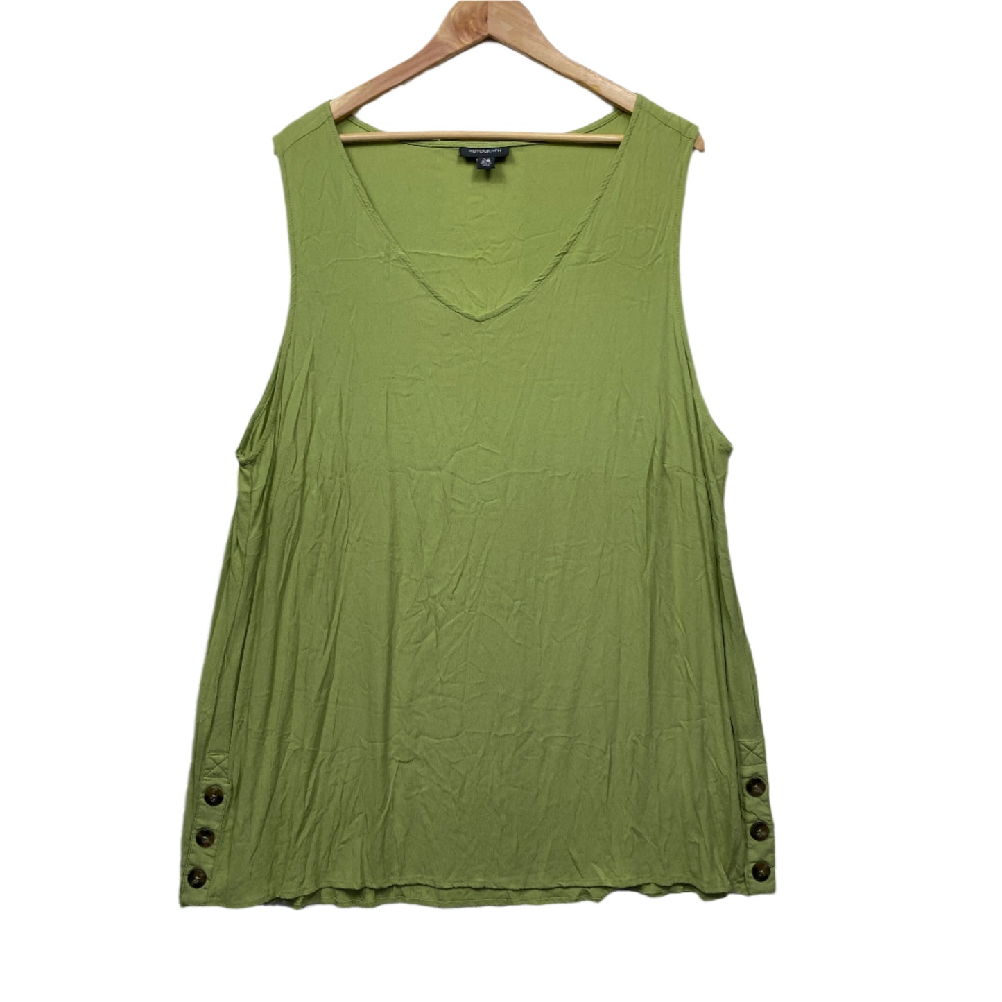 Autograph Top Size 24 Plus Green Sleeveless