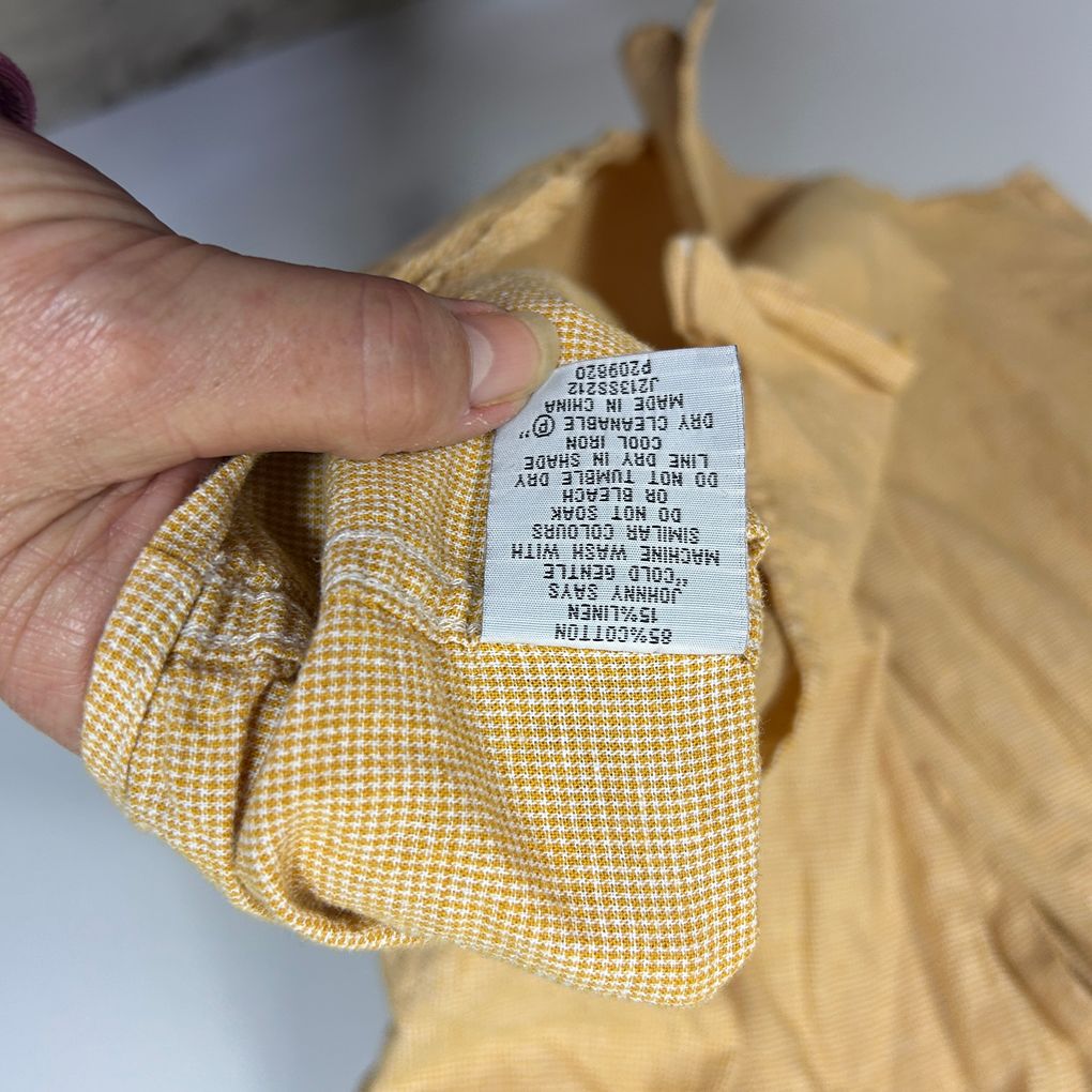 Johnny Bigg Mustard Linen Mens Shirt - Size 4XL