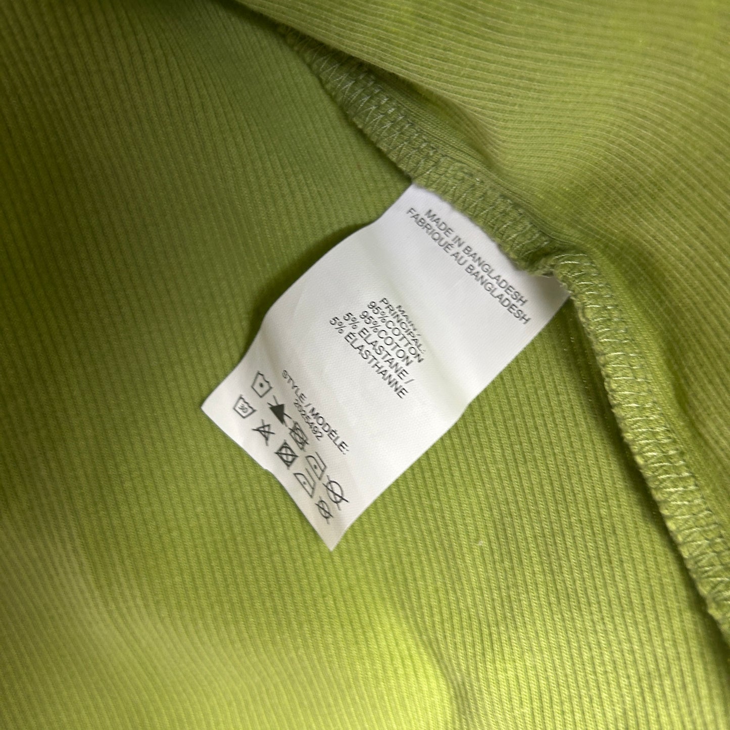 Autograph Green Ribbed Cut Out Top - Size L