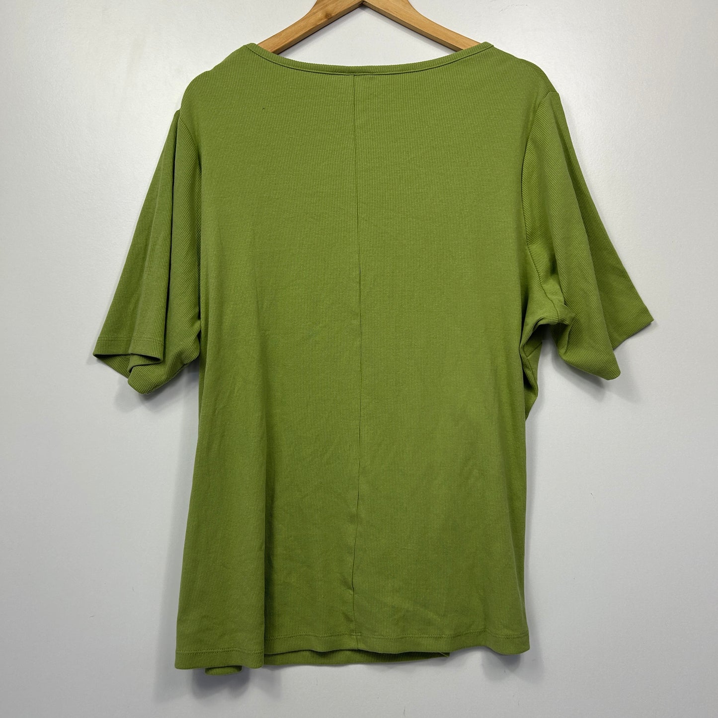Autograph Green Ribbed Cut Out Top - Size L