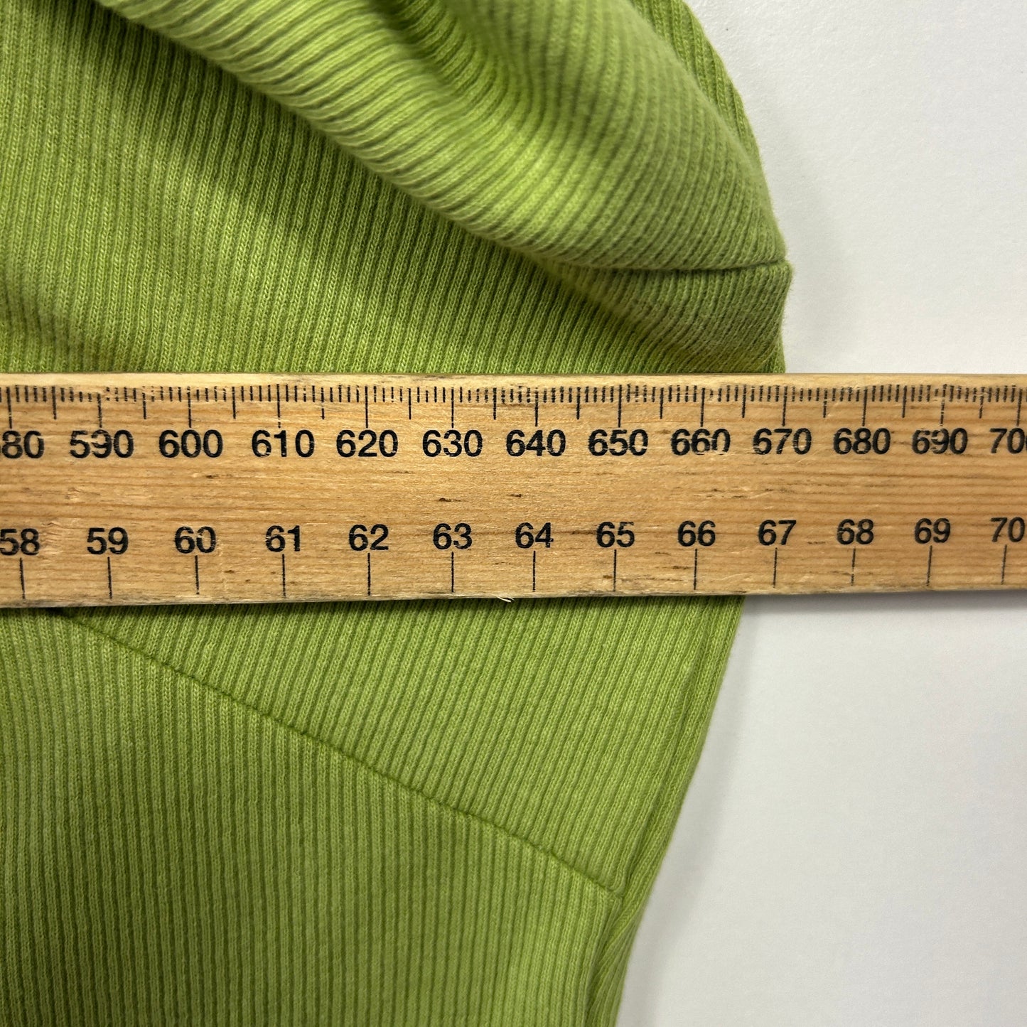 Autograph Green Ribbed Cut Out Top - Size L