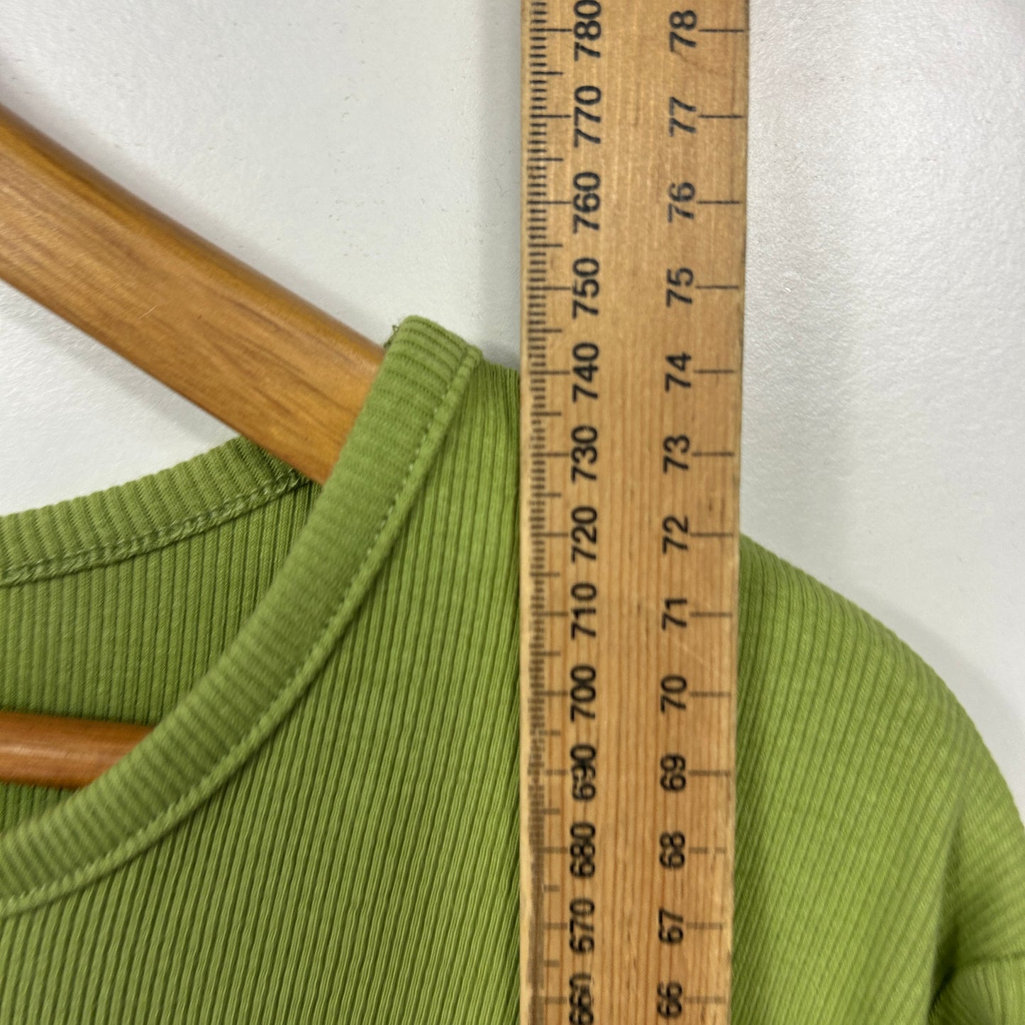 Autograph Green Ribbed Cut Out Top - Size L