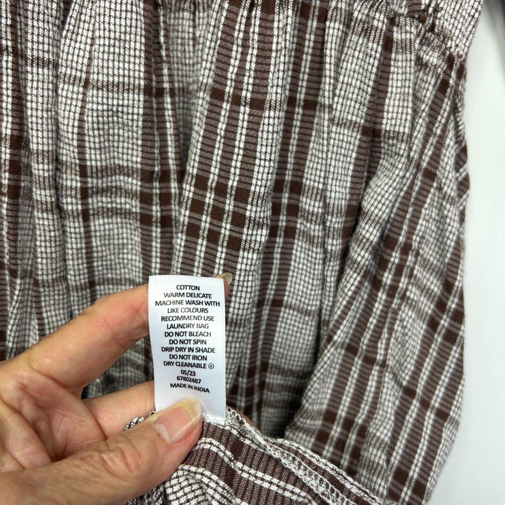 Target Woman Brown Check Cotton Dress - Size 14