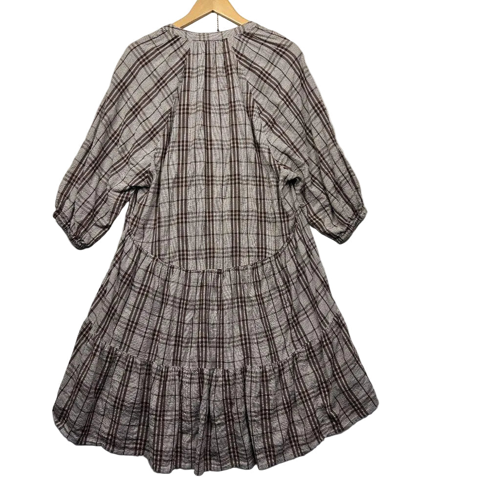 Target Woman Brown Check Cotton Dress - Size 14