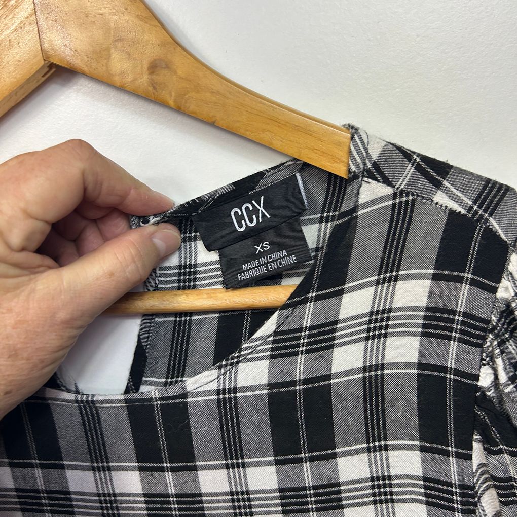 City Chic CCX Black Check Dress - Size 14/XS