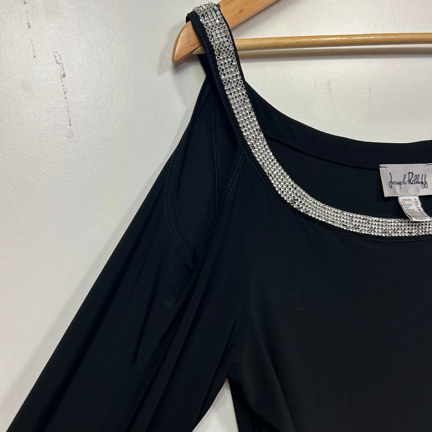 Joseph Ribkoff Black Diamante Trim Top - Size 18/20