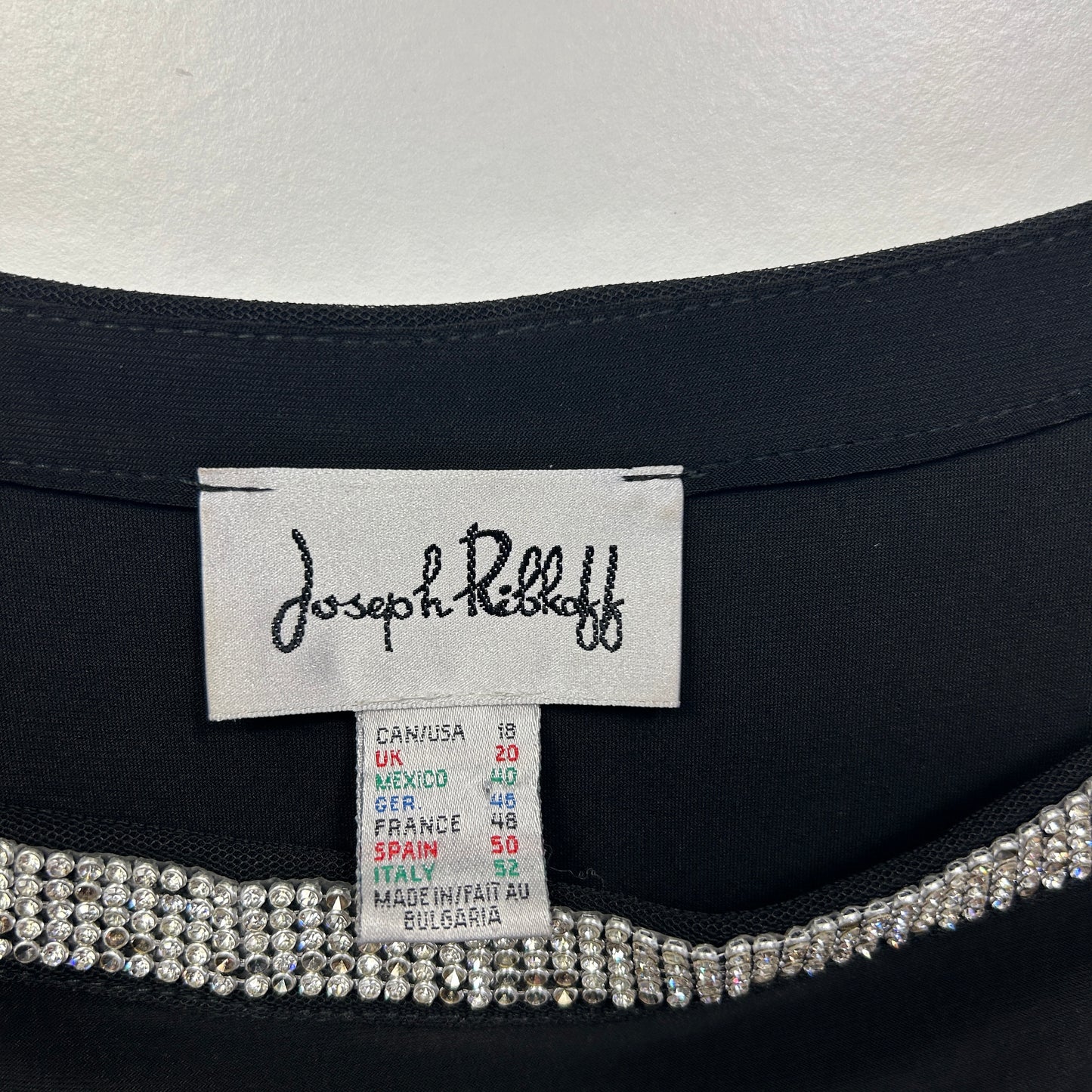 Joseph Ribkoff Black Diamante Trim Top - Size 18/20